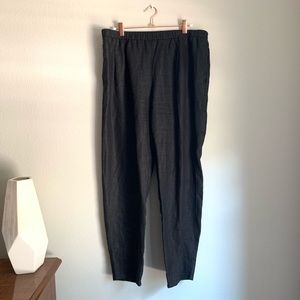 Black Linen Eileen Fisher Petite Pants PL/PG
